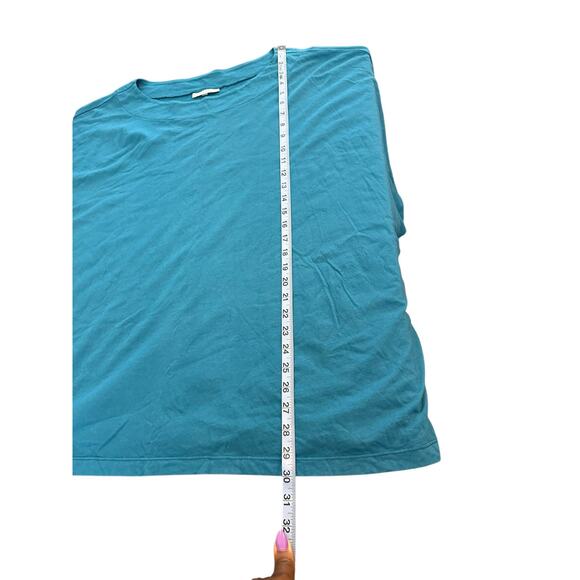 Bryn Walker Shirt‎ Blue Short Sleeve Cotton Lagenlook Relaxed Oversized Medium - Picture 10 of 10